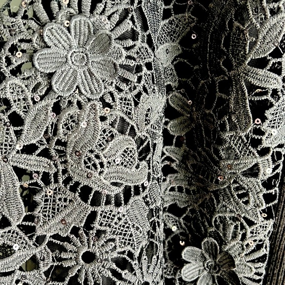 FRENCH CONNECTION black lace sleeve sweater NWT - Picture 2 of 4